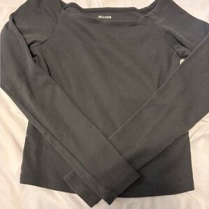Hollister Women's Charcoal Long Sleeve Tee